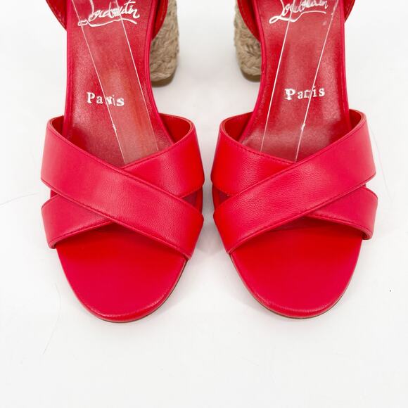 NWOB Christian Louboutin Summer Mariza 85 Red Espadrilles Heels Sandals EU 36 - Picture 6 of 10